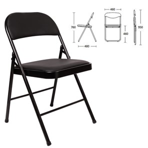 Офисный стул складной Brabix Golf Plus CF-003 Комфорт (черный каркас, кожзам черный) 531566 в Элисте