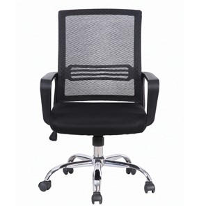 Кресло компьютерное Brabix Daily MG-317 (с подлокотниками, хром, черное) 531833 в Элисте