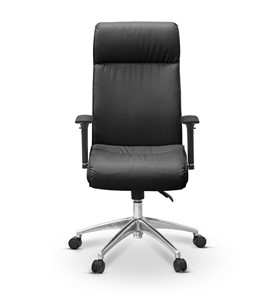 Офисное кресло Dark (подлокотники 3D) натуральная кожа с компаньоном / черная в Элисте