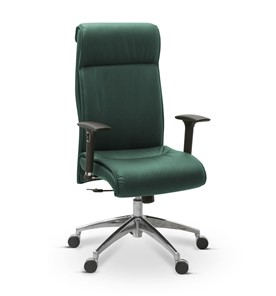 Офисное кресло Dark (подлокотники 3D) натуральная кожа с компаньоном / зеленая NL30 в Элисте