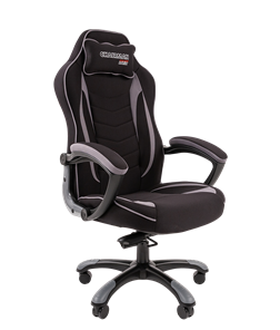 Кресло игровое CHAIRMAN GAME 28 Полиэстер комбинированная ткань серый/черный в Элисте