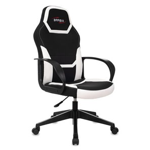 Кресло офисное BRABIX "Alpha GM-018", ткань/экокожа, черное/белое, 532640, GM-018_532640 в Элисте