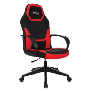 Кресло офисное BRABIX "Alpha GM-018", ткань/экокожа, черное/красное, 532637, GM-018_532637 в Элисте
