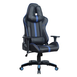 Компьютерное кресло Brabix BRABIX "GT Carbon GM-120", две подушки, экокожа, черное/синее, 531930 в Элисте
