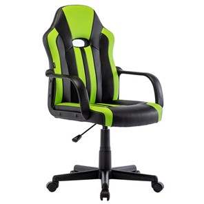 Кресло офисное BRABIX "Stripe GM-202", экокожа, черное/зеленое, 532511 в Элисте