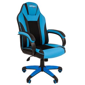Кресло офисное BRABIX "Tanto GM-171", TW/экокожа, черное/голубое, 532575, 7083503 в Элисте