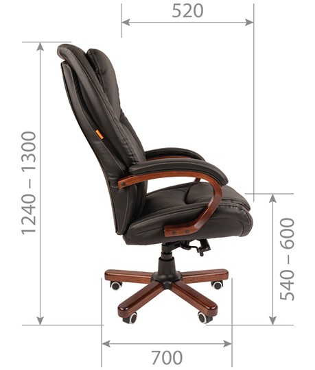 Кресло CHAIRMAN 408 кожа черная в Элисте - изображение 2