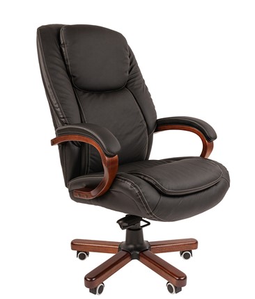 Кресло CHAIRMAN 408 кожа черная в Элисте - изображение