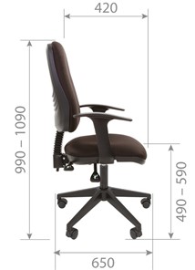 Офисное кресло CHAIRMAN 661 Ткань стандарт 15-13 серая в Элисте - предосмотр 4