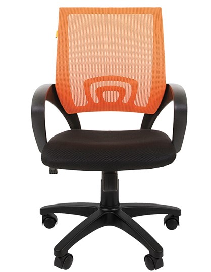 Кресло компьютерное CHAIRMAN 696 black Сетчатый акрил DW66 оранжевый в Элисте - изображение 4