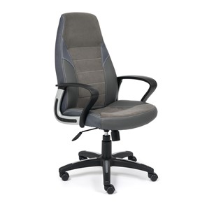 Офисное кресло INTER кож/зам/флок/ткань, серый/металлик, C-36/29/TW-12 арт.15029 в Элисте