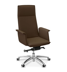 Кресло в офис Лео, экокожа премиум / коричневая CN1116 в Элисте