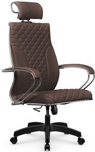 Кресло офисное Metta L 2c 44C/K116 Infinity Easy Clean топган OMS, нижняя часть 17859 темно-коричневый в Элисте
