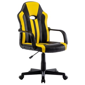 Кресло офисное RABIX "Stripe GM-202", экокожа, черное/желтое, 532510 в Элисте