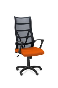 Офисное кресло Топ, сетка/ткань TW / черная/ оранжевая в Элисте