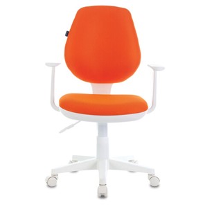 Офисное кресло Brabix Fancy MG-201W (с подлокотниками, пластик белый, оранжевое) в Элисте