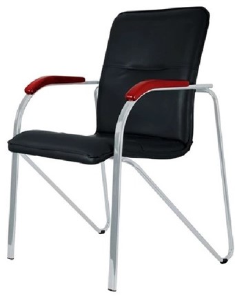 Офисный стул Самба СРП-036 Люкс черный/красное дерево в Элисте - изображение