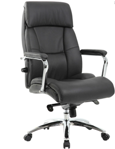 Компьютерное кресло из натуральной кожи BRABIX PREMIUM "Phaeton EX-502", хром, черное, 530882 в Элисте