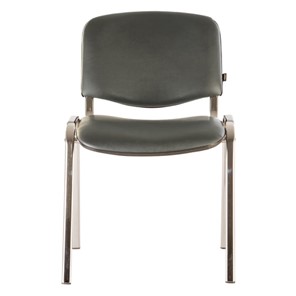 Офисный стул Brabix Iso CF-001 (хромированный каркас, кожзам серый) в Элисте