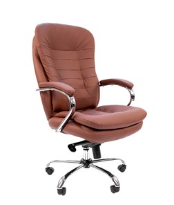 Компьютерное кресло CHAIRMAN 795 кожа, цвет коричневый в Элисте