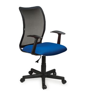 Кресло компьютерное Brabix Spring MG-307 (с подлокотниками, комбинированное синее/черное TW) в Элисте