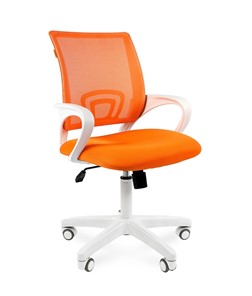 Кресло компьютерное CHAIRMAN 696 white, ткань, цвет оранжевый в Элисте