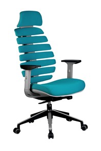 Компьютерное кресло Riva Chair SHARK (Лазурный/серый) в Элисте