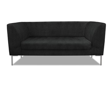 Офисный диван Сиеста 2-местный, ткань Сахара / черная С49 в Элисте