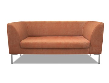 Мягкий офисный диван Сиеста 2-местный, ткань Сахара / терракотовая С12 в Элисте