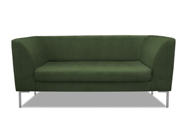 Офисный диван мягкий Сиеста 2-местный, ткань Сахара / зеленая С39 в Элисте