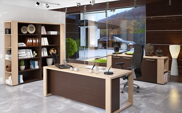 Кабинет руководителя ALTO с высоким шкафом для одежды, низким для документов и журнальным столиком в Элисте - изображение 3