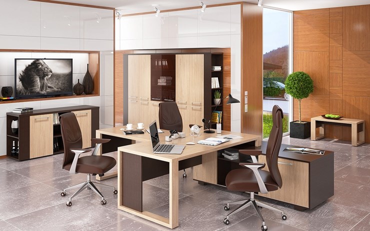 Кабинет руководителя ALTO с высоким шкафом для одежды, низким для документов и журнальным столиком в Элисте - изображение 5