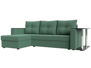 Угловой раскладной диван Атланта Лайт, Амур зеленый (микровельвет) в Элисте