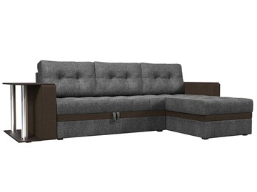 Угловой раскладной диван Атланта М, Серый/Коричневый (рогожка) в Элисте