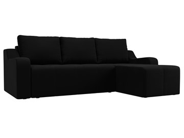 Угловой диван для гостиной Элида, Черный (микровельвет) в Элисте