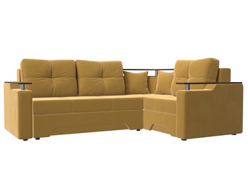 Угловой диван для гостиной Комфорт, Желтый (микровельвет) в Элисте