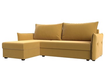 Угловой раскладной диван Лига-004, Желтый (Микровельвет) в Элисте