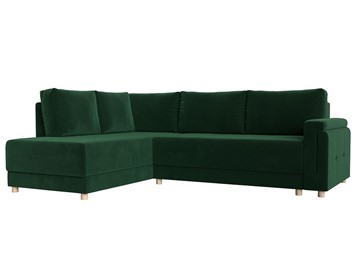 Угловой диван Лига-024, Зеленый (Велюр) в Элисте