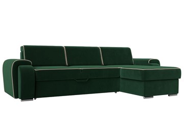Угловой диван Лига-025, Зеленый\Бежевый (Велюр) в Элисте