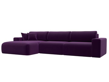 Угловой диван Лига-036 Классик лонг, Фиолетовый (Микровельвет) в Элисте