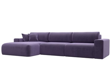 Угловой диван Лига-036 Классик лонг, Фиолетовый (велюр) в Элисте