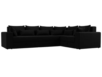 Угловой раскладной диван Майами long, Черный (микровельвет) в Элисте