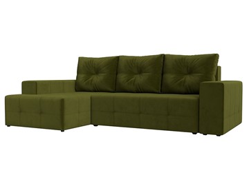 Угловой раскладной диван Перри, Зеленый (микровельвет) в Элисте