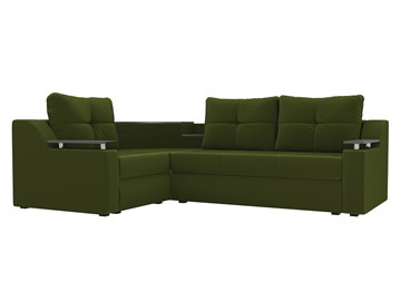 Угловой раскладной диван Тесей Боннель, Зеленый (Микровельвет) в Элисте