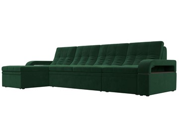 Угловой раскладной диван Лига-035 Лонг, Зеленый (Велюр) в Элисте