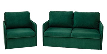 Комплект мебели Brendoss Амира зеленый диван + кресло в Элисте