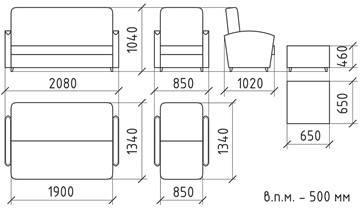 Прямой диван Агат 5 БД в Элисте - изображение 5