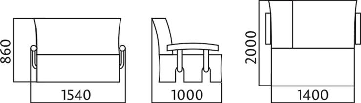 Диван прямой Аккордеон без боковин, спальное место 1400 в Элисте - изображение 3
