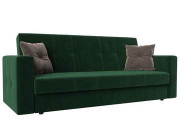 Прямой диван Лига-016, Зеленый\Коричневый (велюр) в Элисте