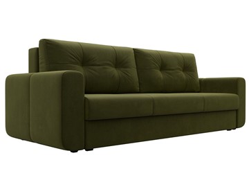 Прямой диван Лига 031, Зеленый (Микровельвет) Боннель в Элисте